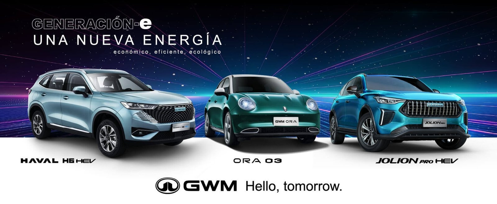 GWM - GWM ARGENTINA - GWM BELGRANO - Great Wall Motors - Haval - Tank - Wingle - Poer - Jolion - ORA 03 - Pick-ups - SUVs - Autos chinos - Autos electricos - Autos modernos - Automoviles Argentina - Hello Tomorrow Generacion E - Hibrido - Híbridos - Autos híbridos - Autos hibridos - Movilidad sustentable - Diseño - Sostenibilidad - Movilidad Inteligente - Tecnología